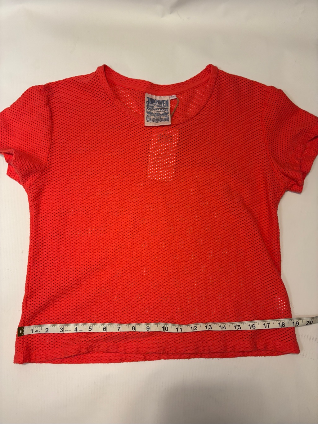 Nwt Carmen Mesh Cropped Tee | Size Large | Pink Grapefruit — image 3 of 8